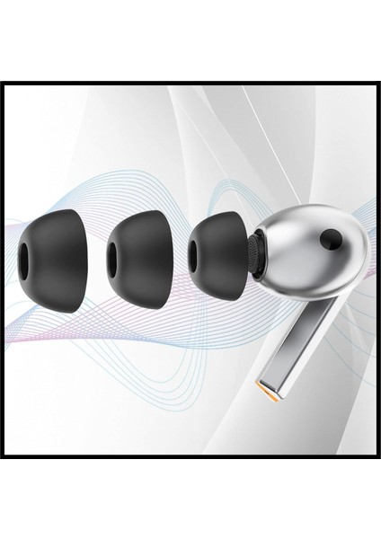 Samsung Galaxy Buds3 Pro Uyumlu Silikon Kulaklık Uçları (S,m,l) ve 3 In 1 Temizleme Kalemi Seti
