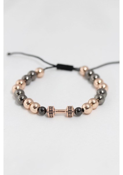 Silver Rose Renk Çelik Zirkon Objeli Asansörlü Bileklik