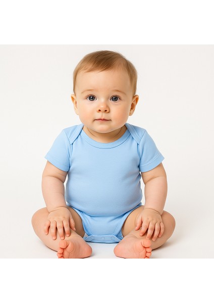 Miakids Bebek Yarım Kol Düz Renk Badi