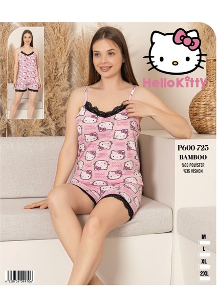 Bambu Ip Askılı Hello Kıtty Şortlu Pijama TAKIM-BK050001