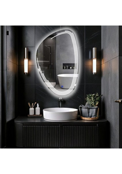 Fractura Beyaz Led'li Lazer Kumlamalı Lavabo & Banyo Aynası (Dokunmatik Sensörlü) fiyatları