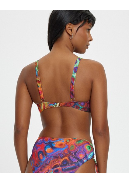 Kırmızı Desenli Ayarlanabilir Kalın Kenarlı Ince Sort Kaplı Taş Detaylı Toparlayıcı Bikini Takımı modelleri