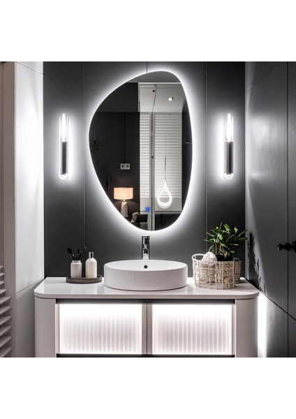 Fracturavision Beyaz Led'li Lavabo & Banyo Aynası (Dokunmatik Sensörlü)