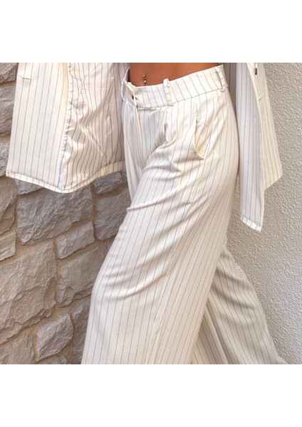 Serena Çizgili Şık Blazer Takım fırsatları