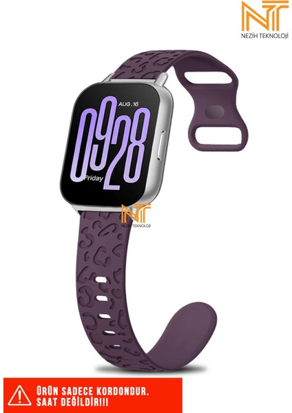Xiaomi Redmi Watch 4 / 5 / Xiaomi Mi Band 8 Pro Uyumlu Leopar Desenli Silikon Kordon