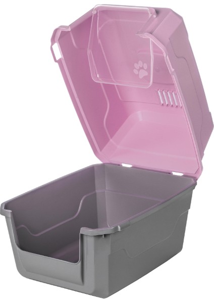 Mikopet Deluxe Pembe Kapalı Kedi Tuvaleti
