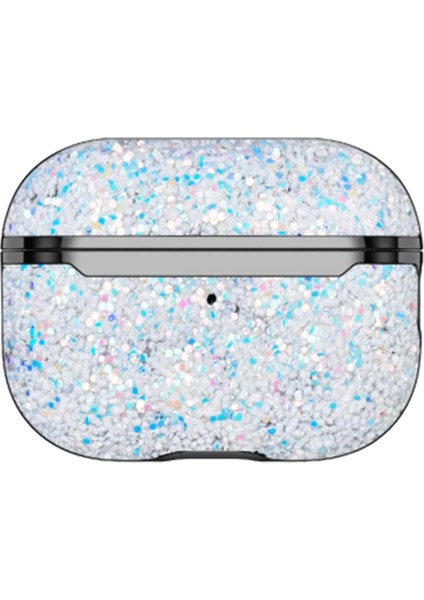 Onegif Airpods Pro 2 (2.nesil) Bright Simli Airpods Kapak - Gümüş Glstd