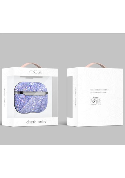 Onegif Airpods Pro 2 (2.nesil) Bright Simli Airpods Kapak - Gümüş Glstd