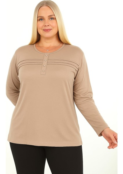 Kadın Giyim Mevsimlik Uzun Kollu Pamuklu Düğmeli Anne Penyesi