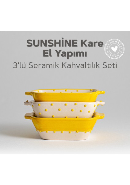 Sunbeam Square Trio Set - 7X10X3,5 cm Ceramics Set