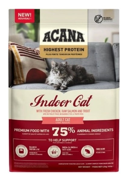 Indoor Yüksek Proteinli Tavuklu ve Balıklı Kısırlaştırılmış Kedi Maması 4.5 kg