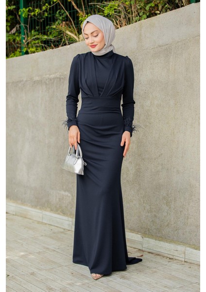 Rua Tüy ve Drape Detaylı Abiye-Laci