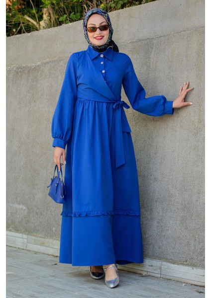 Mary Pamuk Cotton Yazlık Elbise-Saks