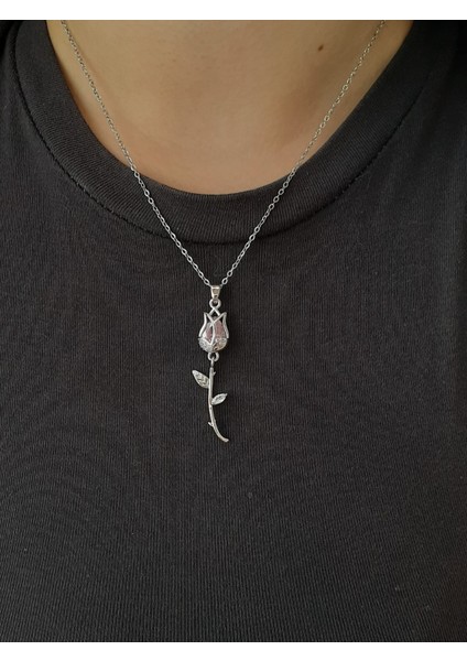 Lale Figürlü Çelik Kolye