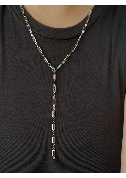 Çekik Dikdörtgen Y Kolye modelleri