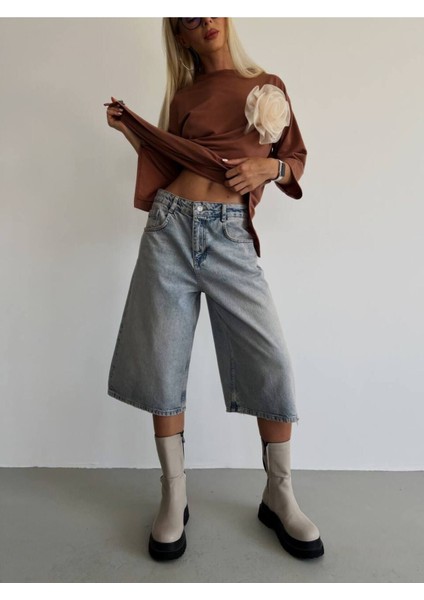 Baggy Denim Bermuda Şort modelleri