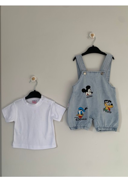 Unisex Bebek Desenli Salopet Takımı modelleri