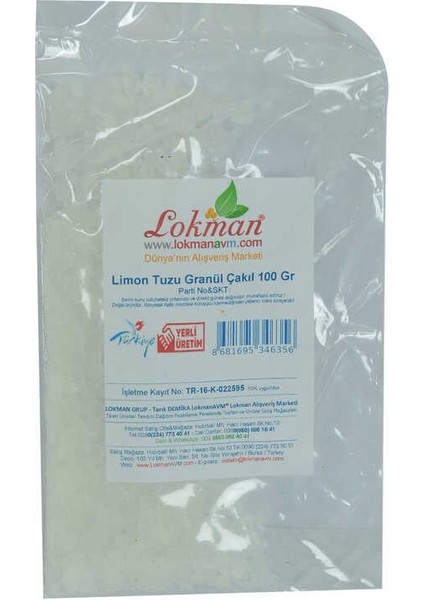 Limon Tuzu Granül Çakıl 100 gr Paket fiyatları