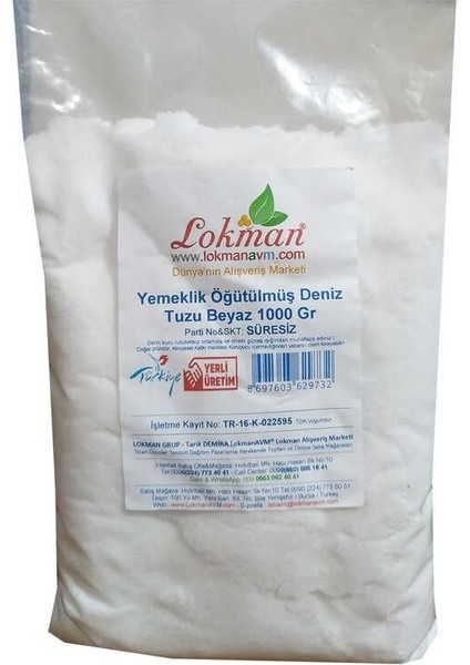 Yemeklik Öğütülmüş Deniz Tuzu Beyaz 1000 gr fiyatları