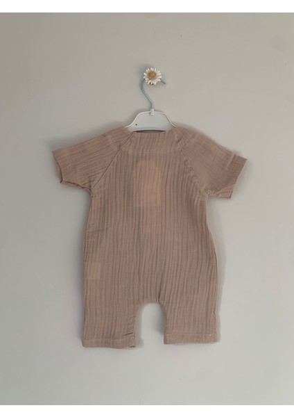 Unisex Bebek Ayıcık Detaylı Müslin Tulum fiyatları