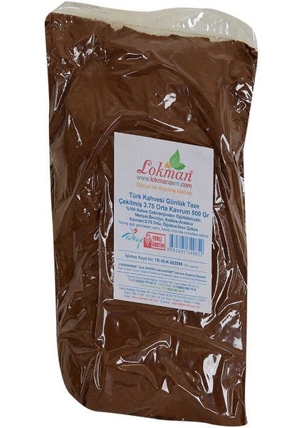 Türk Kahvesi Günlük Taze Çekilmiş 3.75 Orta Kavrum 500 gr Paket