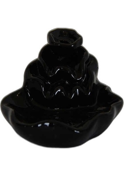 Geri Akış Buhurdanlık Tütsülük Seramik Şelale Siyah Backflow C0902
