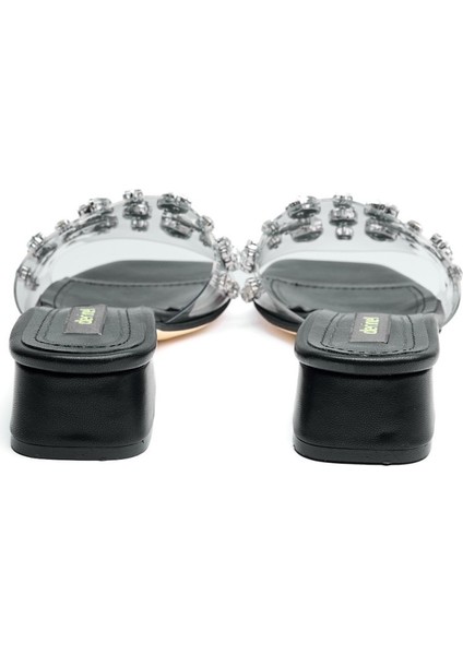 Taşlı Şeffaf Bantlı Kadın Kısa Topuklu Terlik fırsatları