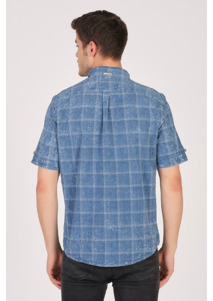 Kısa Kol Slim Fit Ekoseli Gömlek