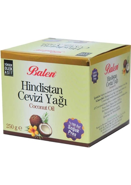 Hindistan Cevizi Yağı Soğuk Pres 250 gr Cam Şişe
