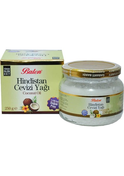 Hindistan Cevizi Yağı Soğuk Pres 250 gr Cam Şişe
