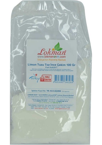 Limon Tuzu Toz İnce Çekim 100 gr Paket fiyatları