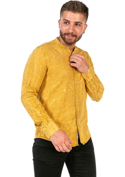 Çıtçıtlı Hakim Yaka Uzun Kol Gömlek modelleri