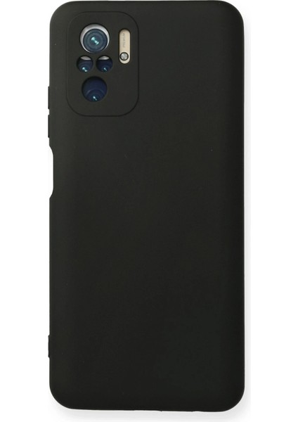 Xiaomi Redmi Note 10 Kılıf Nano Içi Kadife Silikon - Siyah Glstd