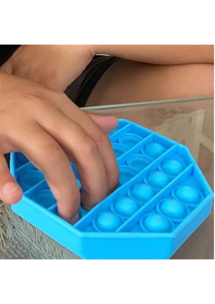 Sekizgen Tek Renk Pop Push It Anti Baloncukları Bubble Fidget fırsatları