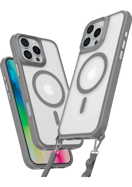 Iphone 16 Pro Max Kılıf Enka Magsafe Silikon Kılıf - Titan Gri Ferrg