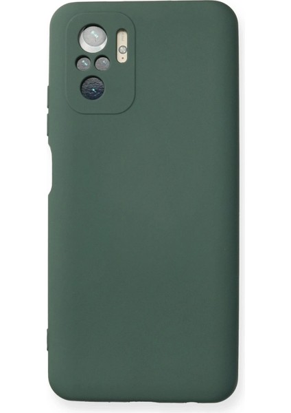 Xiaomi Redmi Note 10 Kılıf Nano Içi Kadife Silikon - Koyu Yeşil Glstd
