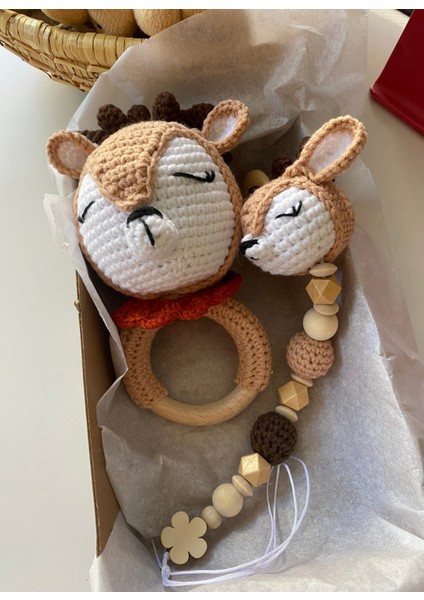 Bebek Geyik Emzik Zinciri Çıngırak Yenidoğan Isimli Emzik Seti fiyatları