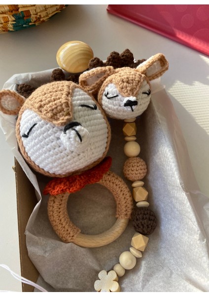 Bebek Geyik Emzik Zinciri Çıngırak Yenidoğan Isimli Emzik Seti modelleri