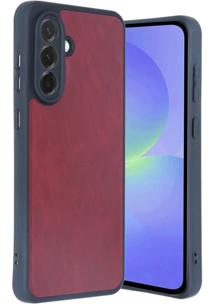 Samsung Galaxy A35 5g Kılıf Aras Deri Kapak - Bordo Glstd