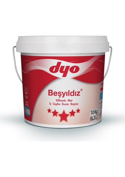 Beşyıldız Silikonlu Mat Iç Cephe Boyası 10 kg Buz Mavisi