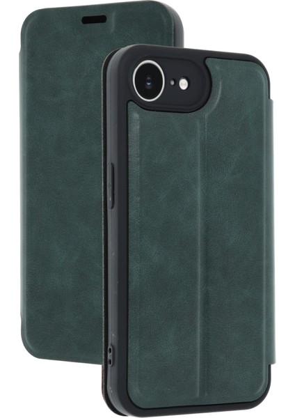Iphone 16E Kılıf Flip Cover - Koyu Yeşil Glstd