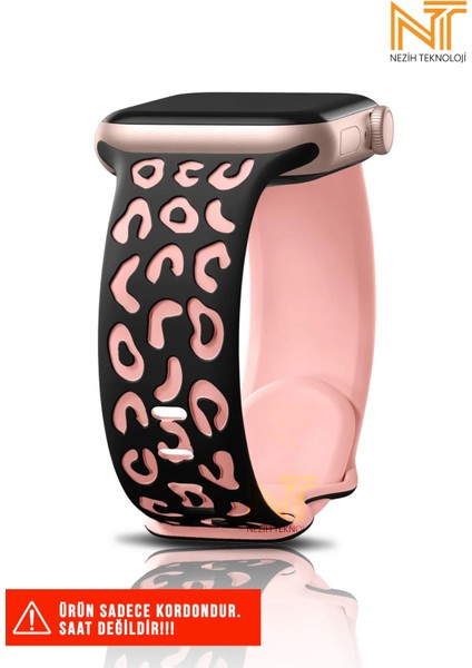 Watch 5/6/7/8/9/10/se/ultra/ultra2 44/45/49mm / Seri 10 46 / Seri 11 46mm Uyumlu Leopar Silikon Kordon