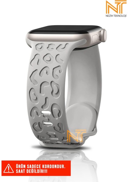 Watch Seri 5/6/7/8/9/se 38/40/41mm Seri 10 42 / Seri 11 42mm Uyumlu Leopar Silikon Kordon