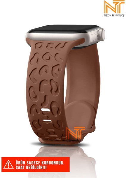 Watch Seri 5/6/7/8/9/se 38/40/41mm Seri 10 42 / Seri 11 42mm Uyumlu Leopar Silikon Kordon