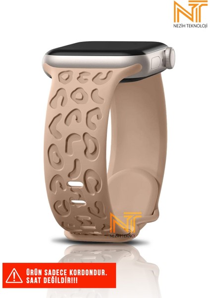 Watch Seri 5/6/7/8/9/se 38/40/41mm Seri 10 42 / Seri 11 42mm Uyumlu Leopar Silikon Kordon