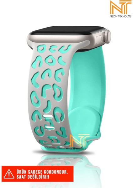 Watch Seri 5/6/7/8/9/se 38/40/41mm Seri 10 42 / Seri 11 42mm Uyumlu Leopar Silikon Kordon