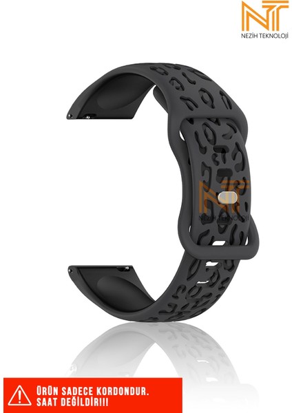 Huawei Gt2 / Gt2 Pro / Gt3 / Gt4 / Gt5 / Gt5 Pro / Gt6 / Gt6 Pro 46mm Uyumlu Leopar Desen Silikon Kordon 22mm