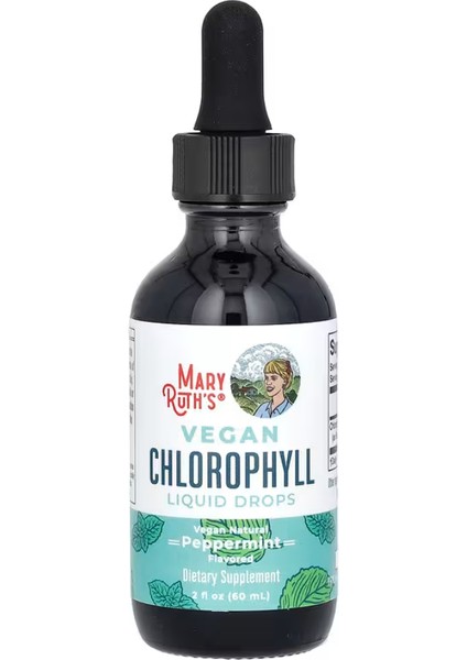 Vegan Chlorophyll Liquid Drops, Peppermint , 50 mg , 2 Fl Oz (60 Ml)