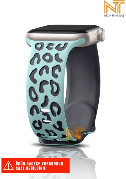 Watch Seri 5/6/7/8/9/se 38/40/41mm Seri 10 42 / Seri 11 42mm Uyumlu Leopar Silikon Kordon