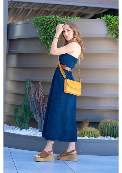 Rose Sarı Hakiki Deri 3 Körüklü Kadın Omuz Çantası Çapraz Çanta indirimleri